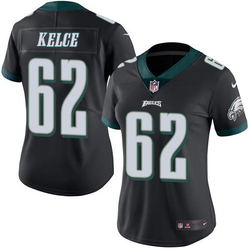 Women's Limited Jason Kelce Nike Jersey Black - #62 Rush NFL Philadelphia Eagles